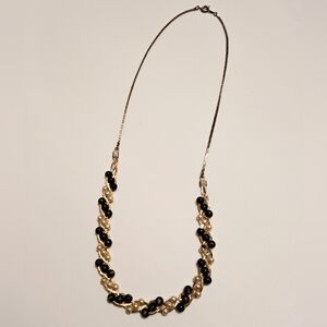 Elegant Black and Gold Beaded Necklace
